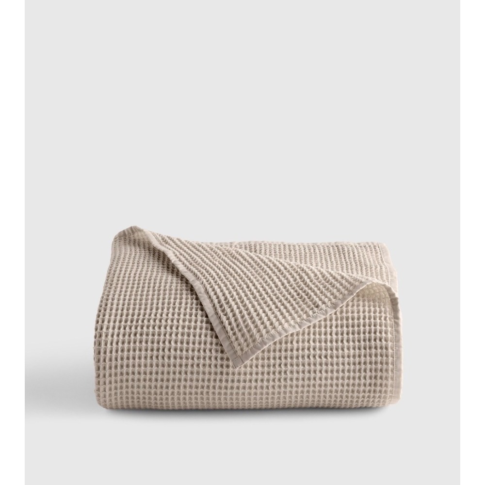 NWT Quince Organic Waffle Bed Blanket King Cal King DOVE